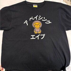 A Bathing Ape Black Graphic T-Shirt BAPE Baby Milo XL